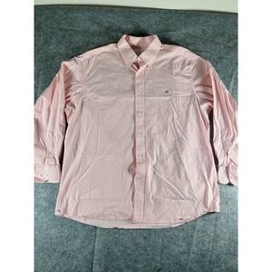 Southern Tide Shirt Mens  Pink White Check Casual Button‎ Up Long Sleeve 2XL